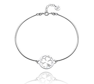 Armband Kleeblatt rhodiniert